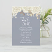 Blauw Bloemen Tafel Nummer Elegant (Staand voorkant)