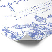 Blauw Bloemen Tijd Capsule Vrijgezellenfeest Spel  Poster (Hoek)