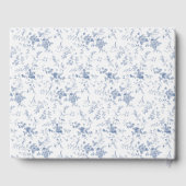 Blauw Bloemen Toile Classic Bruiloft Gastenboek (Achterkant)