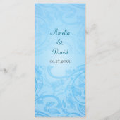 Blauw Bloemen Trouwmenu Menu (Achterkant)