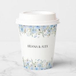  Blauw Bloemen Trouwpapier Cup Papieren Bekers