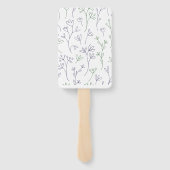  Blauw Bloemen Trouwprogramma Hand Fan Handwaaier (Achterkant)