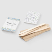  Blauw Bloemen Trouwprogramma Hand Fan Handwaaier (Niet-gemonteerd)