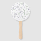 Blauw Bloemen Trouwprogramma Hand Fan Handwaaier (Achterkant)