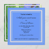 blauw , bloemen , uitnodiging (Voorkant / Achterkant)