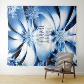 Blauw Bloemen Vakantie Kerstmis Achtergrond Wandkleed (In Situ (horizontaal))