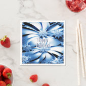 Blauw Bloemen Vakantie Kerstmis Papier Servet (Insitu)