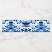 Blauw Bloemen Vakantie Kerstmis Water Fles Label Waterfles Etiket (Enkel label)