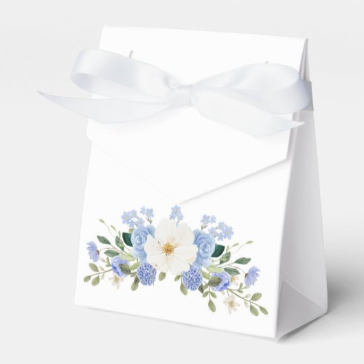 Blauw Bloemen Vergeet me niet gunst box Bedankdoosjes (Voorkant Zijde)