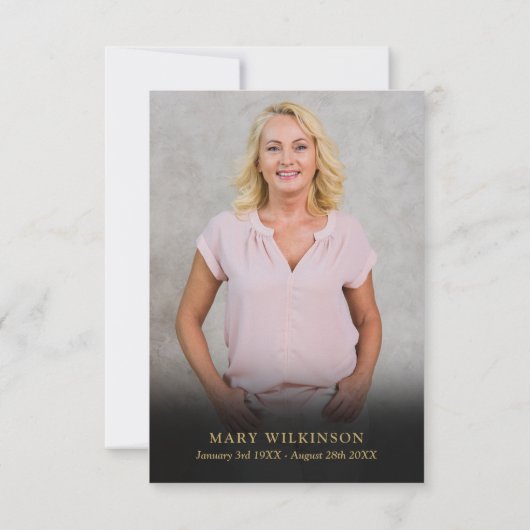 Blauw Bloemen Viering van het Leven Uitvaart Foto Bedankkaart (Achterkant)