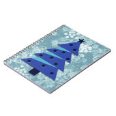 Blauw Bloemen Vintage Kerstboom Journaal Spiraal Notitieboek (Linkerzijde)