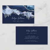 blauw bloemen visitekaartje van blauw ontwerp (Voorkant / Achterkant)