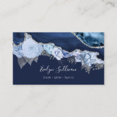 blauw bloemen visitekaartje van blauw ontwerp (Voorkant)