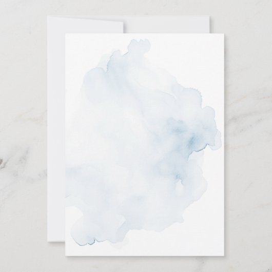 Blauw Bloemen Vrijgezellenfeest Bruids Brunch Invi Kaart (Achterkant)