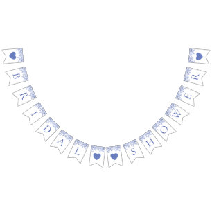  Blauw Bloemen Vrijgezellenfeest Bunting Banner