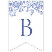  Blauw Bloemen Vrijgezellenfeest Bunting Banner (Tweede vlag)