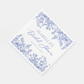  Blauw Bloemen Vrijgezellenfeest Papieren servette Servet (Hoek)