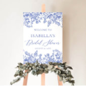 Blauw Bloemen Vrijgezellenfeest Welkomstbord Perfect Poster