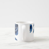 Blauw Bloemen Waterverf Elegant Custom Espresso Kop (Achterkant)