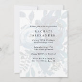 Blauw Bloemen Waterverf Foto Graduation Party Kaart (Achterkant)