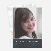 Blauw Bloemen Waterverf Foto Graduation Party Kaart