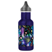 Blauw Bloemen Waterverf Monogram Waterfles (Links)