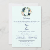 Blauw Bloemen Waterverf Sikh Ik Onkar Bruiloft Kaart (Voorkant)