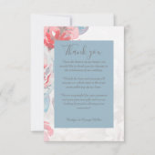 blauw Bloemen waterverf wildflower bruiloft Bedankkaart (Voorkant)