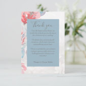 blauw Bloemen waterverf wildflower bruiloft Bedankkaart (Staand voorkant)