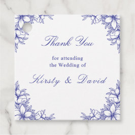 Blauw  Bloemen Wedding Favoriet Labels