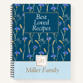 Blauw Bloemen Wildbloem Mongoram Recept Notitieboek