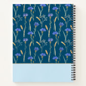 Blauw Bloemen Wildbloem Mongoram Recept Notitieboek (Achterkant)