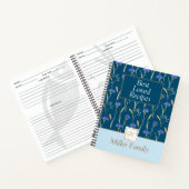 Blauw Bloemen Wildbloem Mongoram Recept Notitieboek (Binnen)