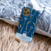 Blauw Bloemen Wildbloem Monogram Case-Mate iPhone Case