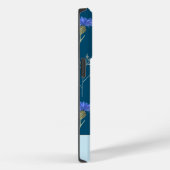 Blauw Bloemen Wildbloem Monogram Case-Mate iPhone Case (Achterkant / Rechts)