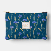 Blauw Bloemen Wildbloem Monogram Etui (Voorkant)