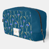 Blauw Bloemen Wildbloem Monogram Toilettasje (Rechterhoek)