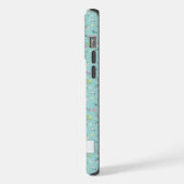  Blauw Bloemen Wit Roze Bloemen iPhone Hoesje (Linkerkant)