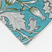  Blauw Bloemen Zilver Bladbloemen Fleece Deken (Hoek)