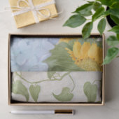 Blauw Bloemen Zonnebloem W Dragonfly N Script Tissuepapier (Geschenk)