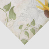 Blauw Bloemen Zonnebloem W Dragonfly N Script Tissuepapier (Detail)