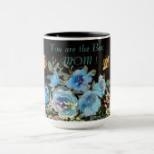 Blauw Bloemen Zwart Beste Mam Mok (Midden)