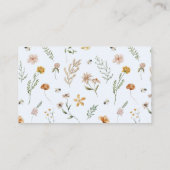 Blauw Bloemenballonluier Raffle Baby shower Informatiekaartje (Achterkant)