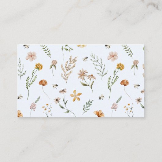 Blauw Bloemenballonluier Raffle Baby shower Informatiekaartje (Achterkant)