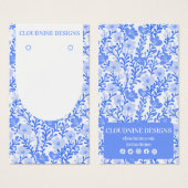 Blauw Bloemenboog Chique Oorbel Sieraden Display K Visitekaartje (Voorkant /achterkant)