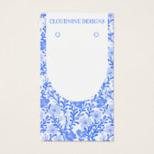 Blauw Bloemenboog Chique Oorbel Sieraden Display K Visitekaartje (Voorkant)