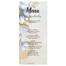  Blauw bloemenbruiloft Menu