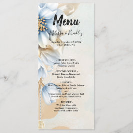 Blauw bloemenbruiloft Menu