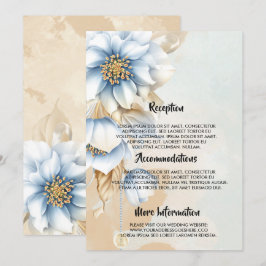 Blauw bloemenbruiloft programma