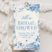 Blauw Bloemend Dankkaartje Bruiloft Cadeau